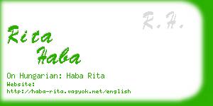 rita haba business card